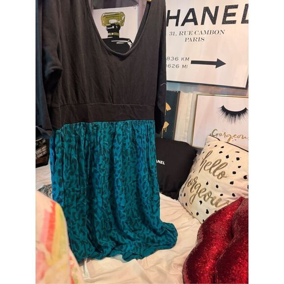 Vintage y2k pinup retro Torrid sz 2 rayon slub mini jersey skater Dress - Picture 3 of 5